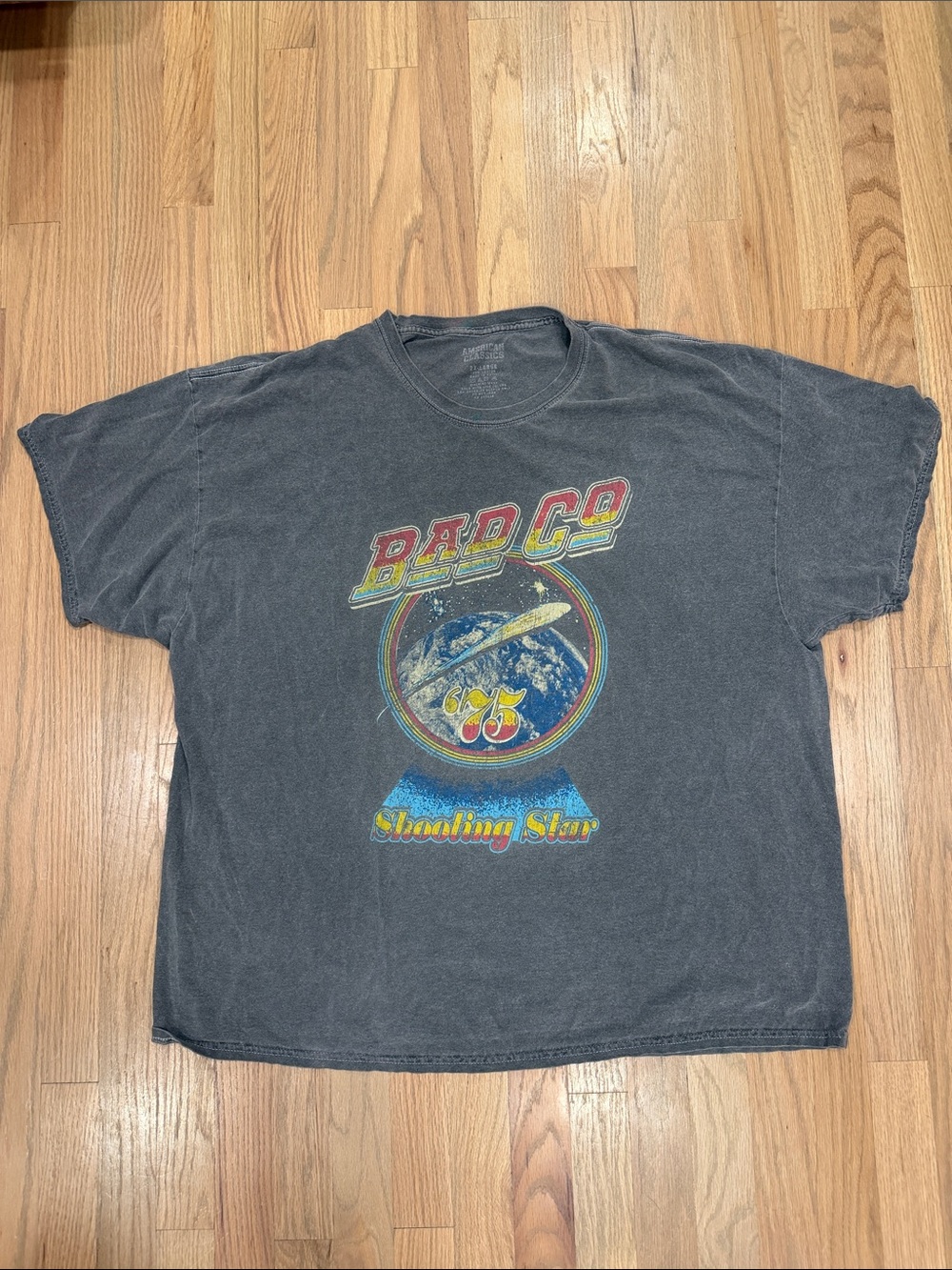 Vintage 90s Bad Co Shooting Star Graphic T-Shirt XXL Oversized Faded Black